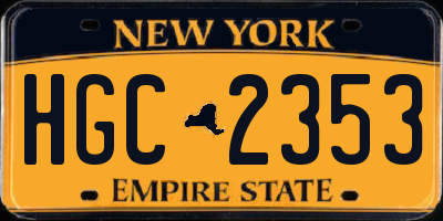 NY license plate HGC2353