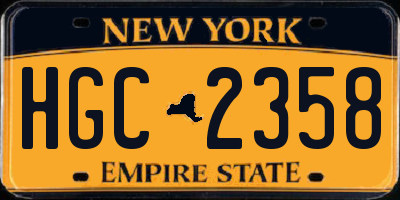 NY license plate HGC2358