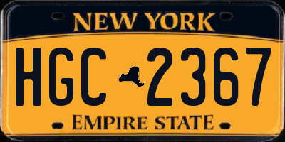 NY license plate HGC2367