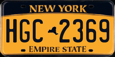 NY license plate HGC2369