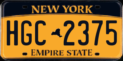 NY license plate HGC2375