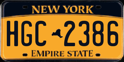 NY license plate HGC2386