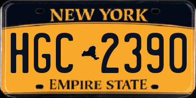 NY license plate HGC2390