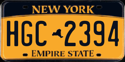 NY license plate HGC2394