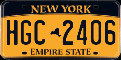 NY license plate HGC2406