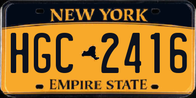 NY license plate HGC2416