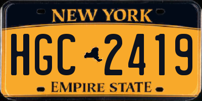 NY license plate HGC2419