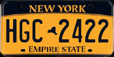 NY license plate HGC2422