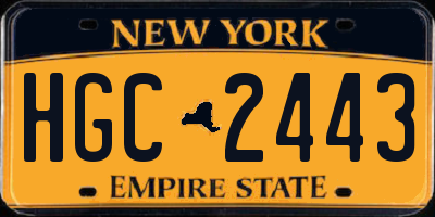 NY license plate HGC2443