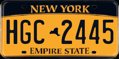 NY license plate HGC2445