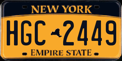 NY license plate HGC2449