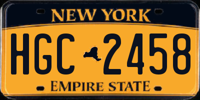 NY license plate HGC2458