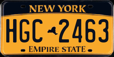 NY license plate HGC2463