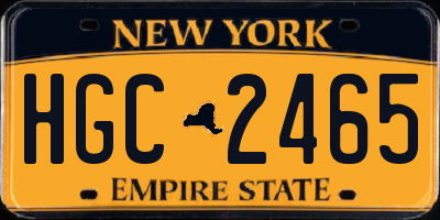 NY license plate HGC2465