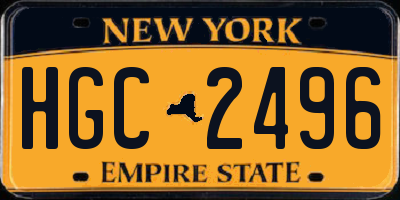 NY license plate HGC2496