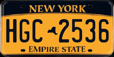 NY license plate HGC2536