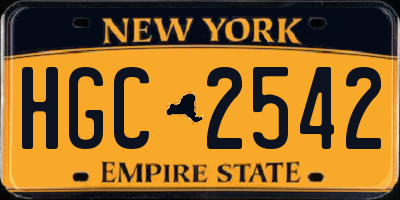 NY license plate HGC2542
