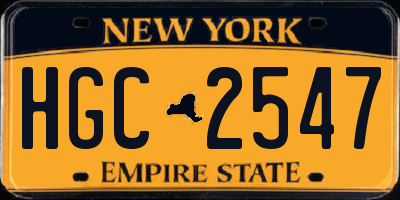 NY license plate HGC2547