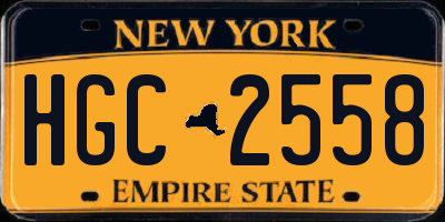 NY license plate HGC2558