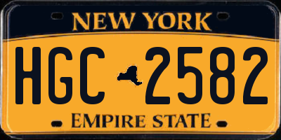 NY license plate HGC2582