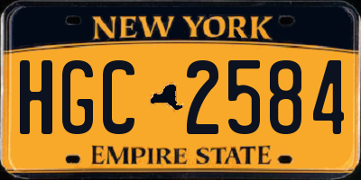 NY license plate HGC2584