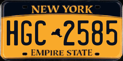 NY license plate HGC2585