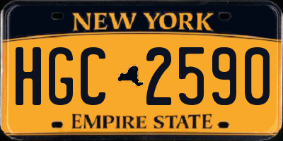 NY license plate HGC2590