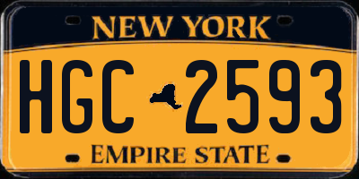 NY license plate HGC2593