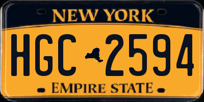 NY license plate HGC2594