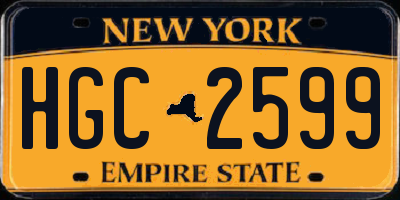 NY license plate HGC2599