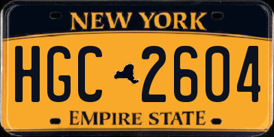 NY license plate HGC2604