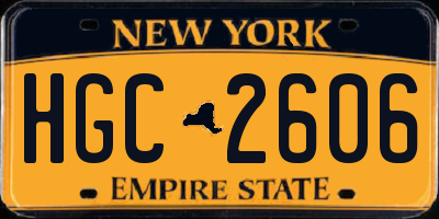 NY license plate HGC2606