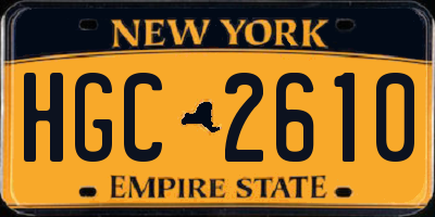 NY license plate HGC2610