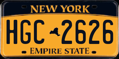 NY license plate HGC2626