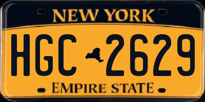 NY license plate HGC2629