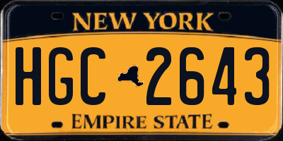 NY license plate HGC2643