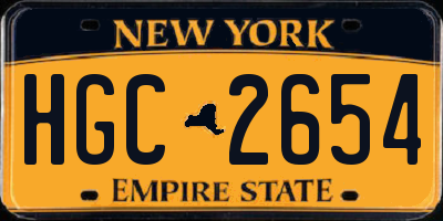 NY license plate HGC2654