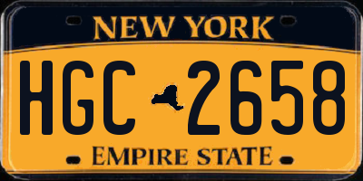 NY license plate HGC2658