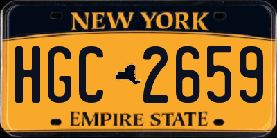 NY license plate HGC2659