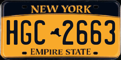 NY license plate HGC2663