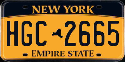 NY license plate HGC2665