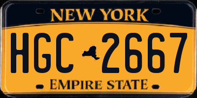 NY license plate HGC2667