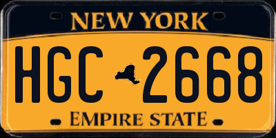 NY license plate HGC2668