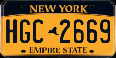 NY license plate HGC2669