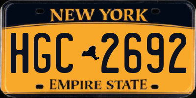 NY license plate HGC2692