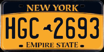 NY license plate HGC2693