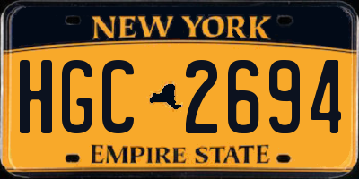NY license plate HGC2694