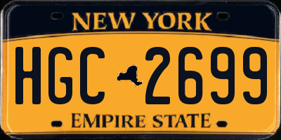 NY license plate HGC2699
