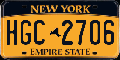 NY license plate HGC2706