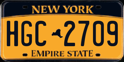 NY license plate HGC2709